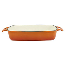 cast iron rectangular enamel baking tray